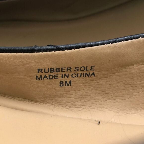 Ann Taylor Women's Quilted Leather Slip On Soft Cap-toe Ballet Shoes Black 8M - Picture 4 of 5